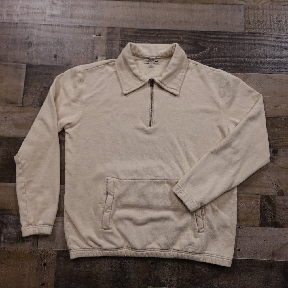 Toad and Co‎ Unisex Epiq 1/4 Zip Pullover size extra small oatmeal